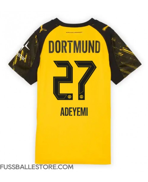 Günstige Borussia Dortmund Karim Adeyemi #27 Heimtrikot Damen 2025-26 Kurzarm Günstige Borussia Dortmund Karim Adeyemi #27 Heimtrikot Damen 2025-26 Kurzarm